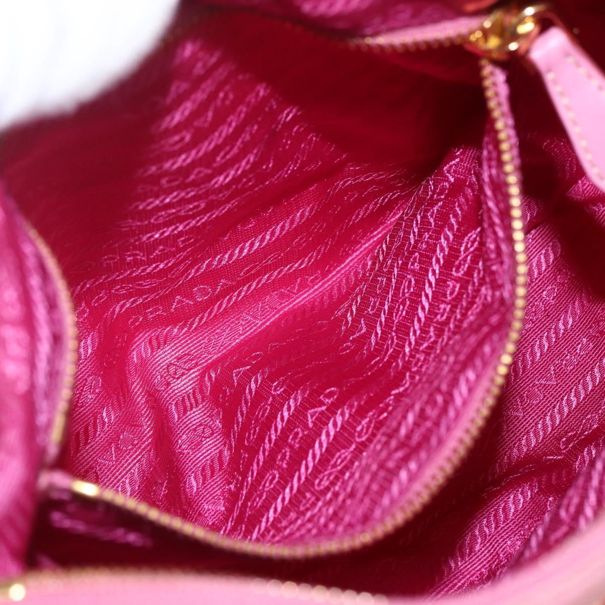 PRADA Shoulder Bag Nylon Pink Gold Auth 162345