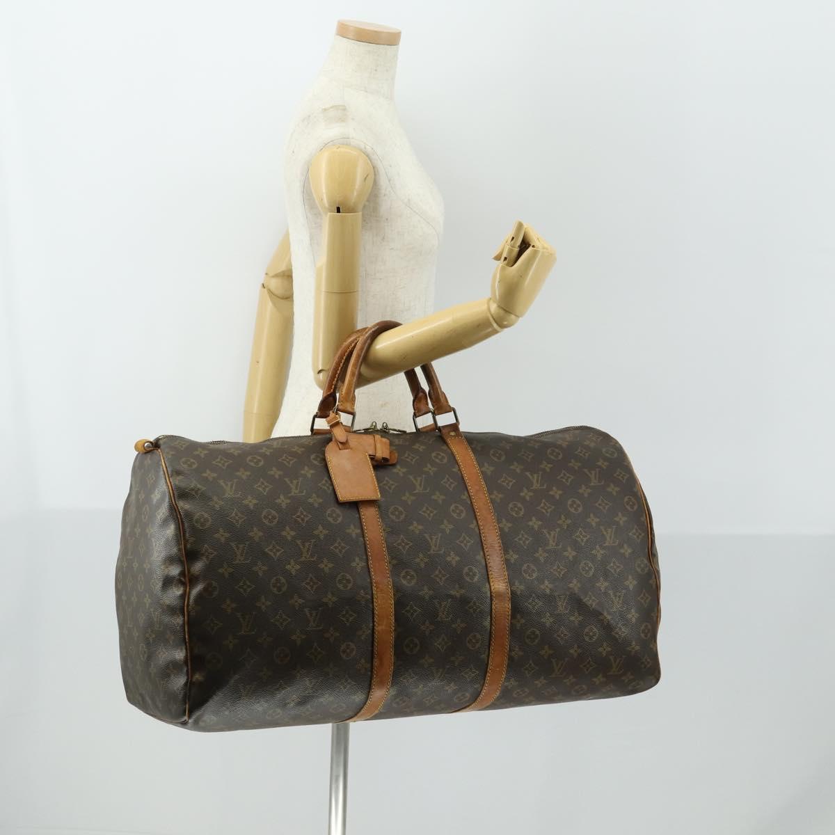 LOUIS VUITTON Monogram Keepall 60 Boston Bag M41422 LV Auth 162348