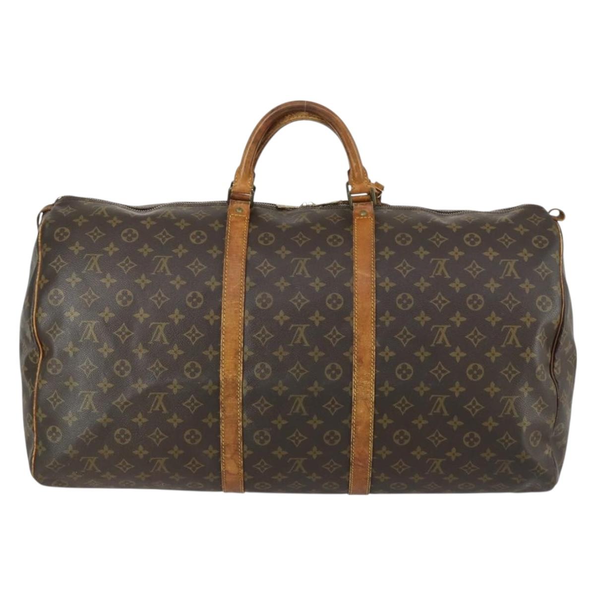 LOUIS VUITTON Monogram Keepall 60 Boston Bag M41422 LV Auth 162348