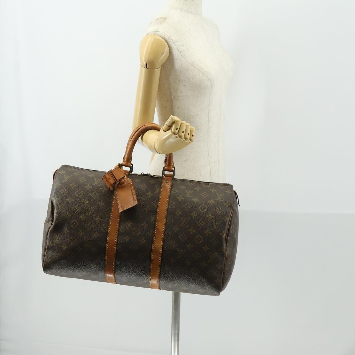 LOUIS VUITTON Monogram Keepall 45 Boston Bag M41428 LV Auth 162351