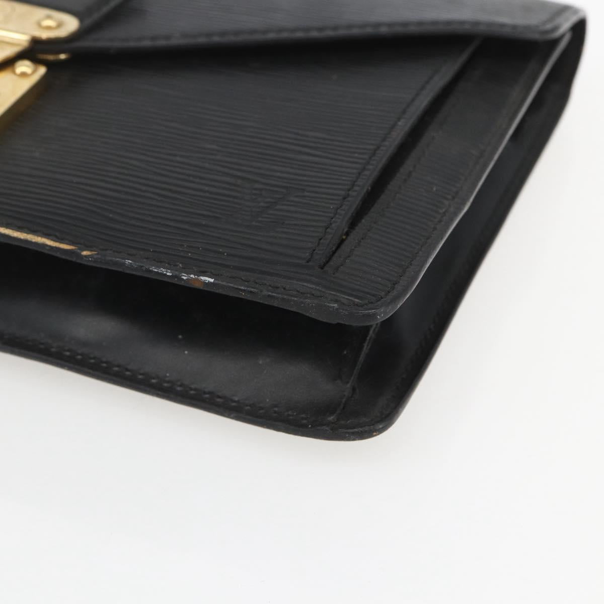 LOUIS VUITTON Epi Serie Dragonne Clutch Bag Black Noir M52612 LV Auth 162373