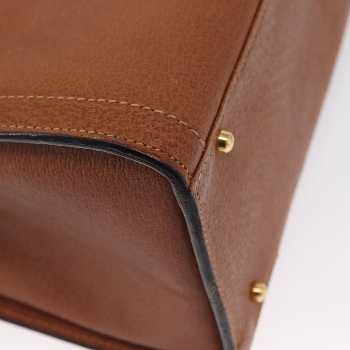 GUCCI Bamboo Tote Bag Leather Brown Gold 002 2853 0260 0 Auth 162377