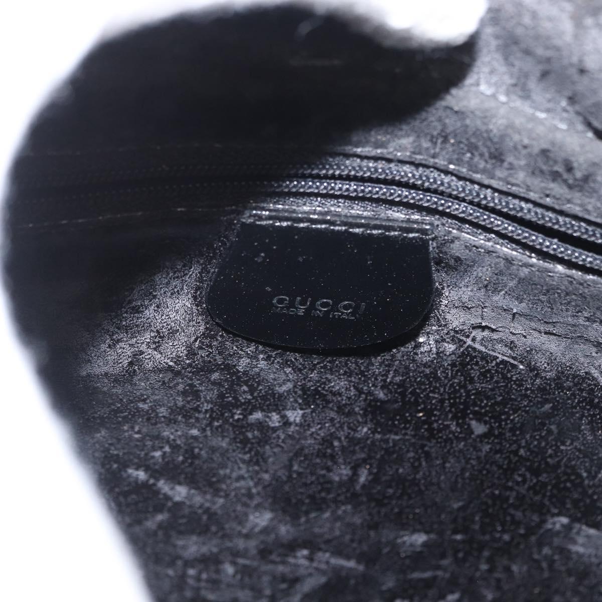 GUCCI Shoulder Bag Patent leather Black Auth 162378