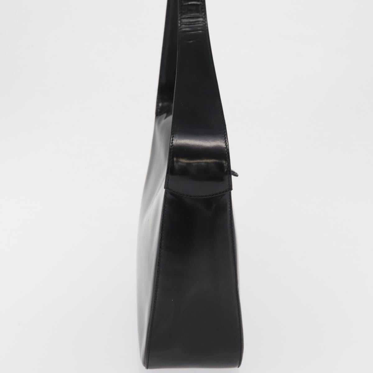 GUCCI Shoulder Bag Patent leather Black Auth 162378