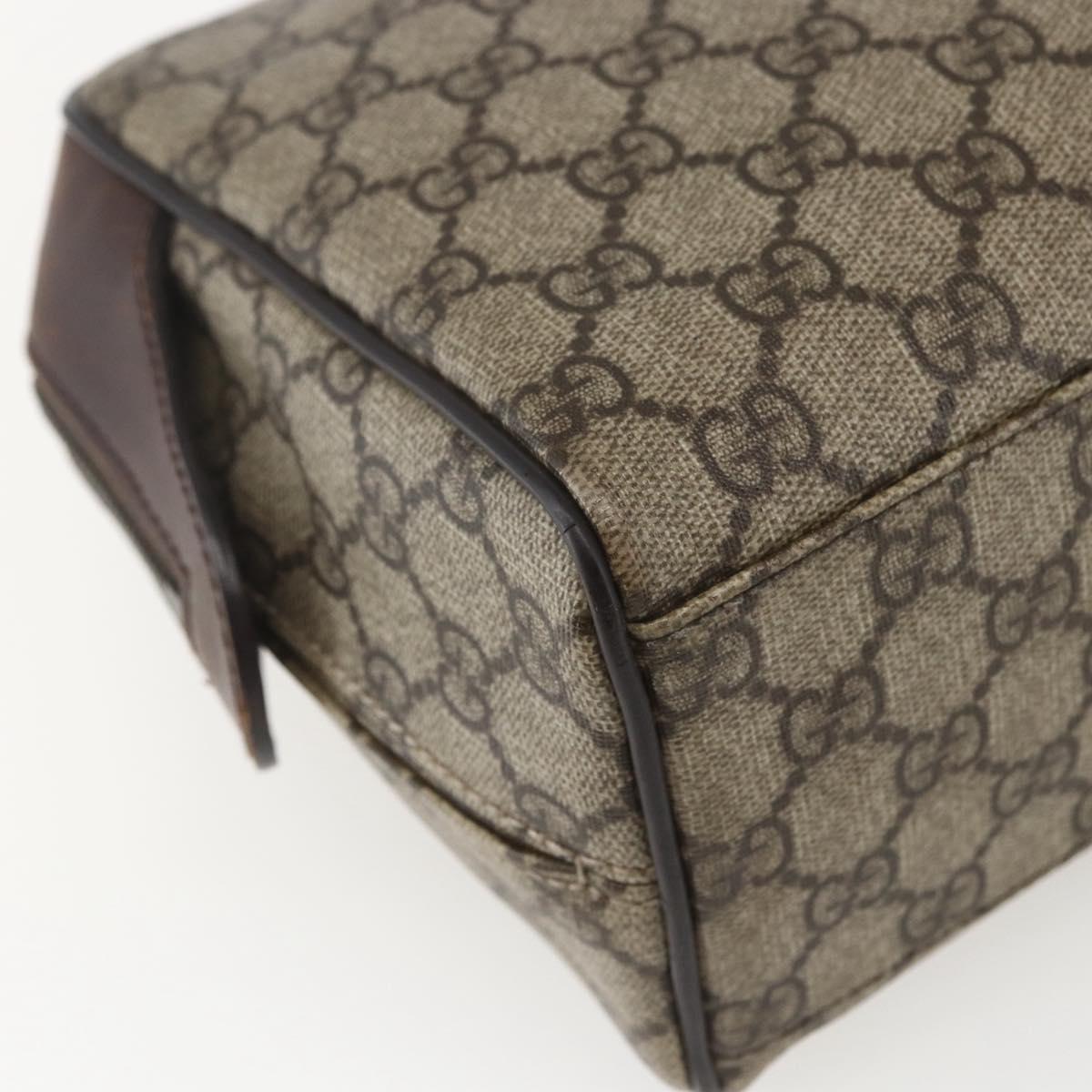 GUCCI GG Supreme Clutch Bag PVC Beige Silver 108801 Auth 162380