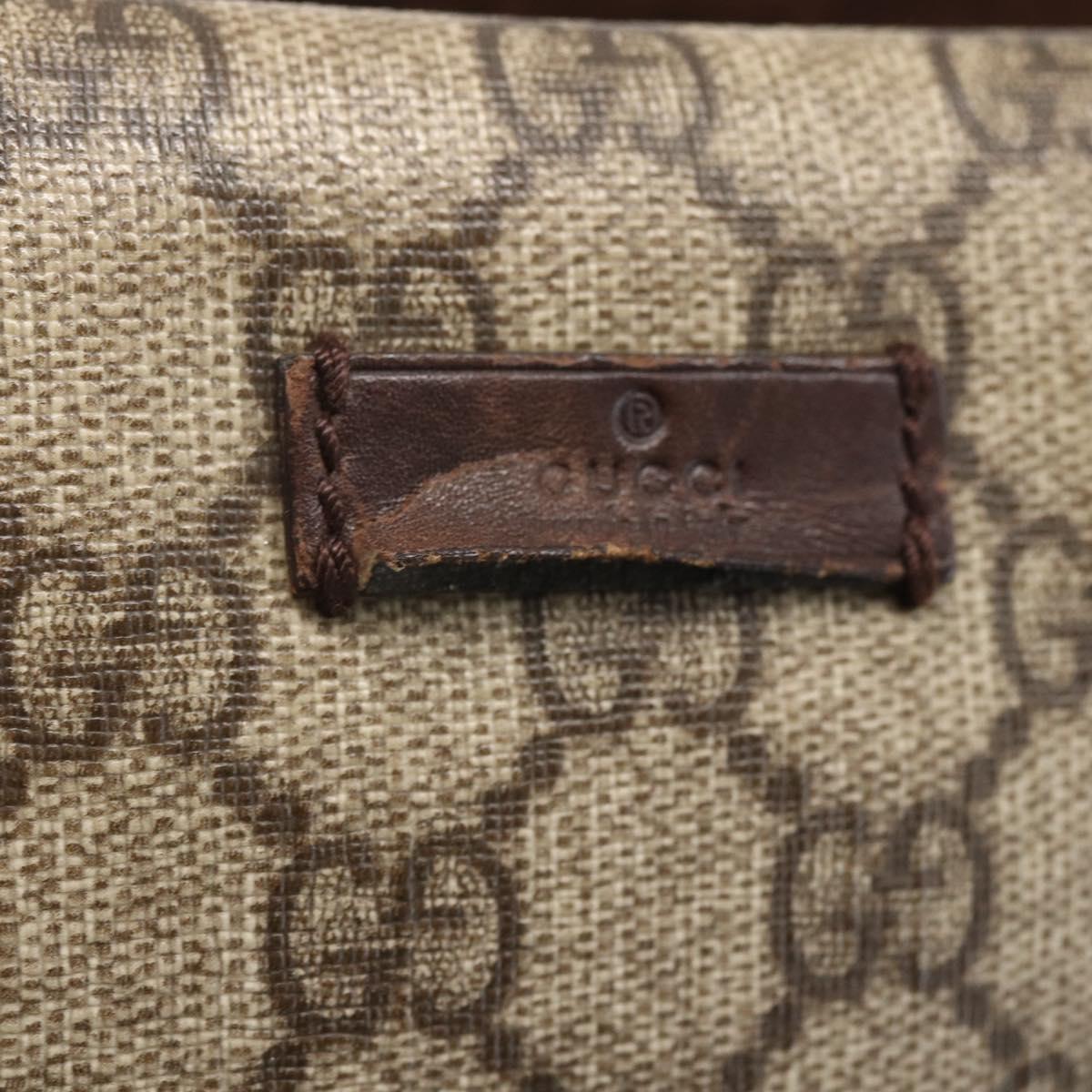 GUCCI GG Supreme Clutch Bag PVC Beige Silver 108801 Auth 162380