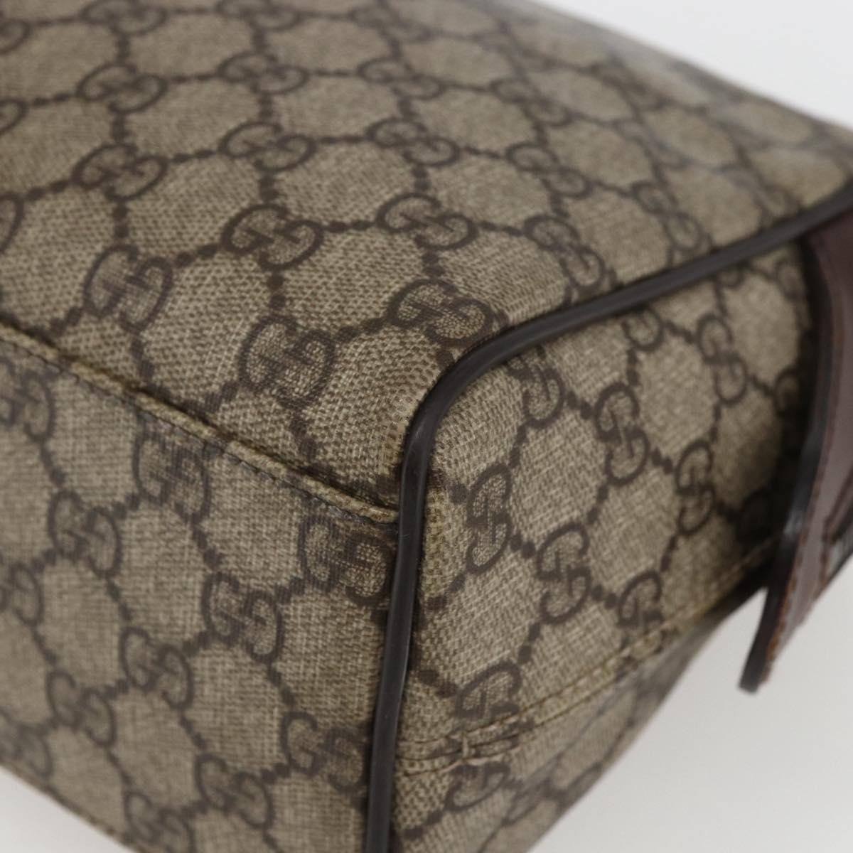 GUCCI GG Supreme Clutch Bag PVC Beige Silver 108801 Auth 162380