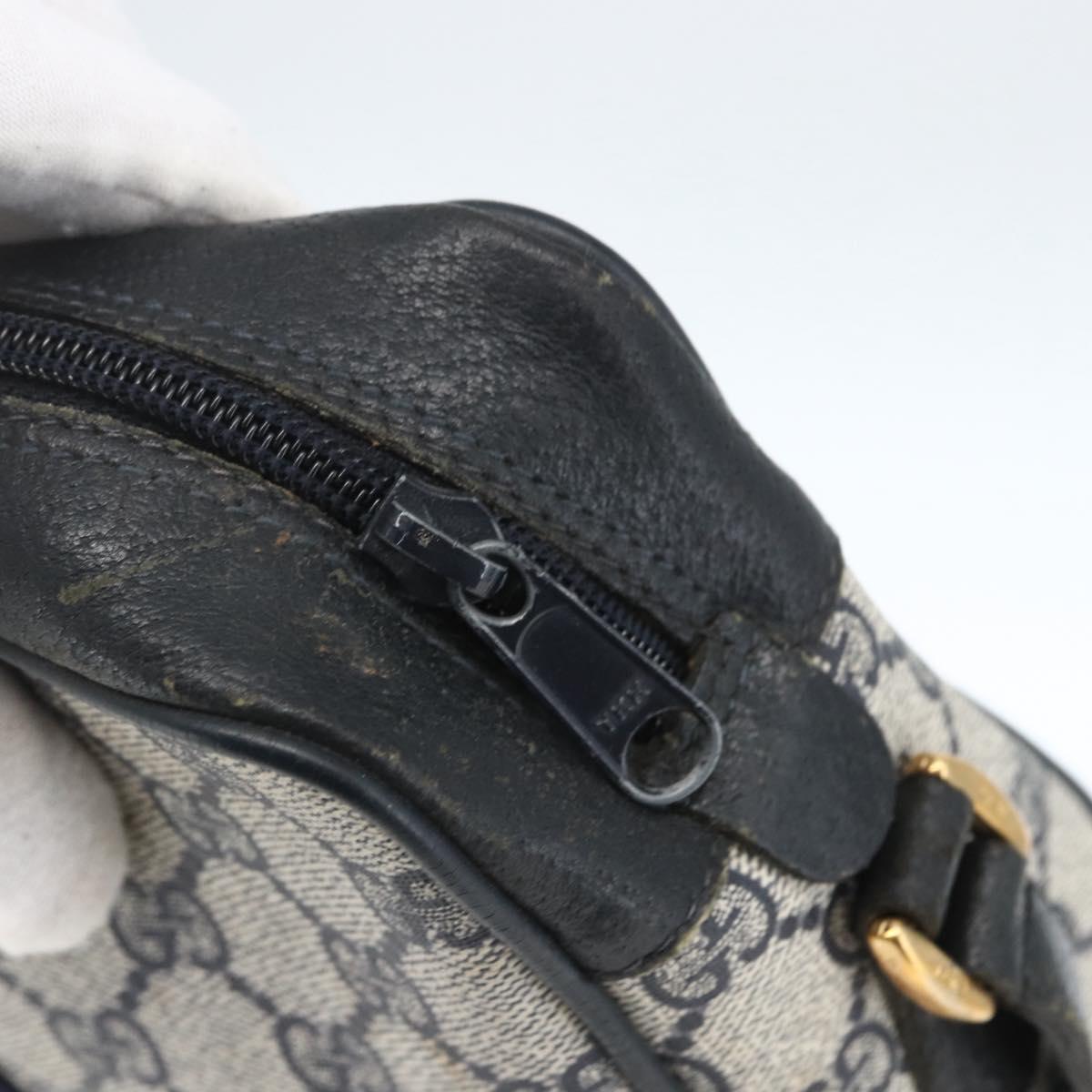 GUCCI GG Supreme Sherry Line Bag PVC Navy Gold Red 56 02 004 Auth 162384