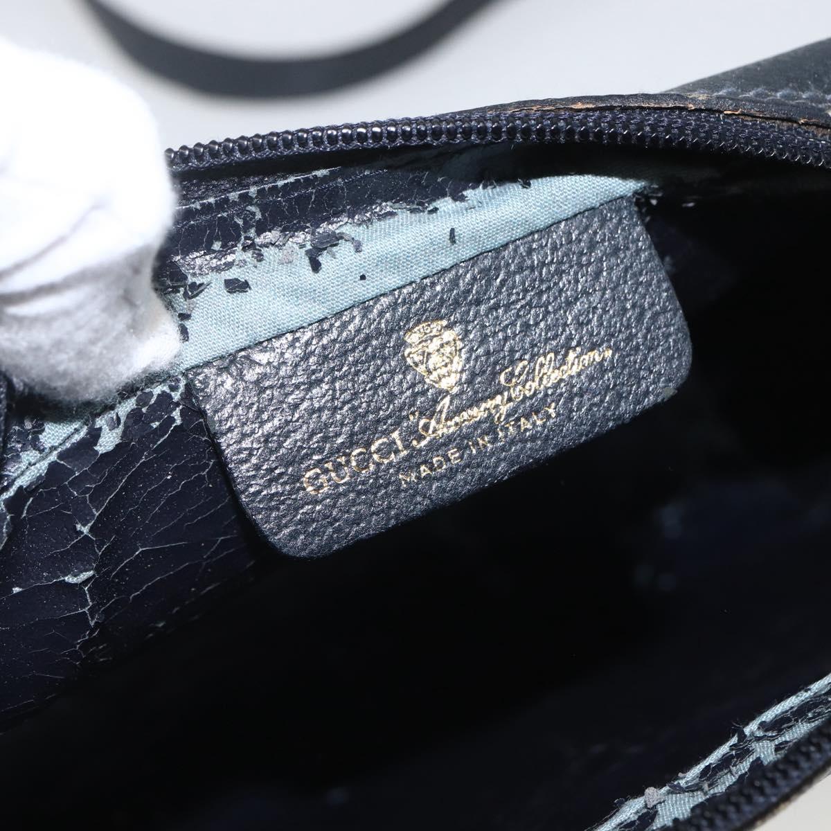 GUCCI GG Supreme Sherry Line Bag PVC Navy Gold Red 56 02 004 Auth 162384