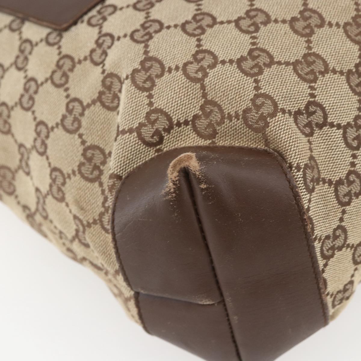 GUCCI GG Canvas Tote Bag Beige Silver 28892 Auth 162386