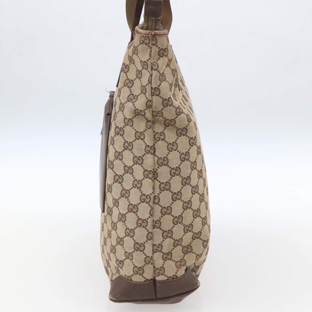 GUCCI GG Canvas Tote Bag Beige Silver 28892 Auth 162386