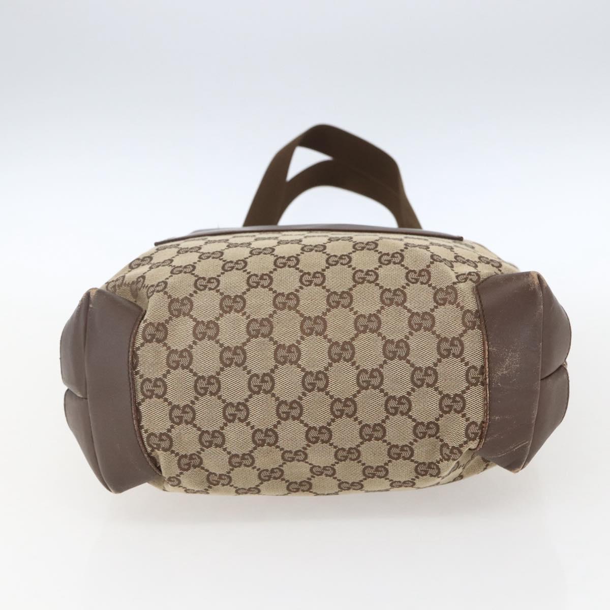 GUCCI GG Canvas Tote Bag Beige Silver 28892 Auth 162386