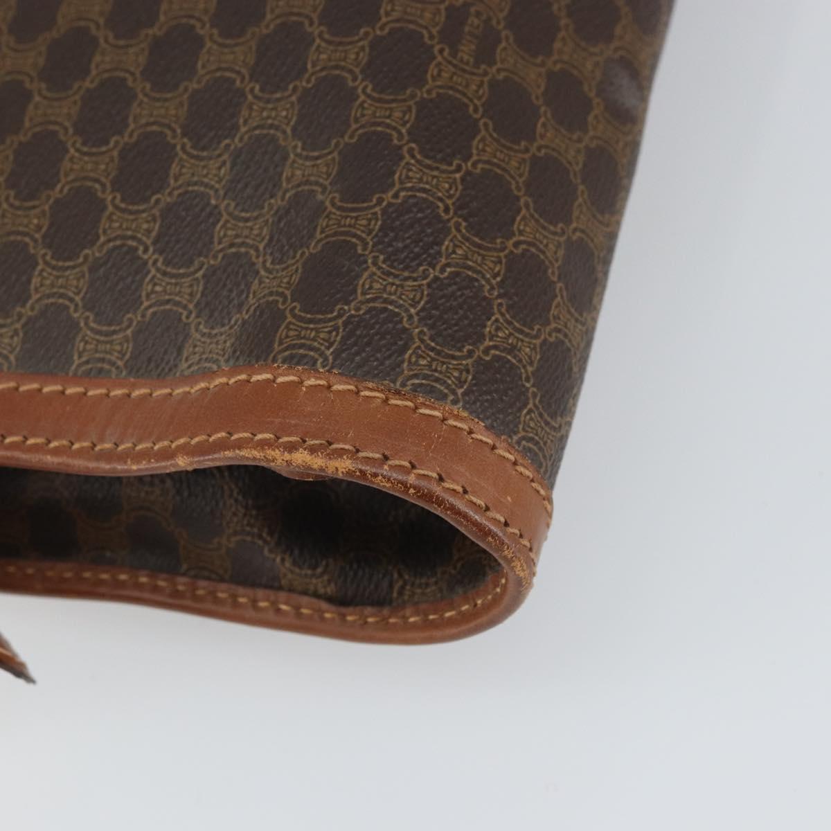 CELINE Macadam Canvas Briefcase PVC Leather Brown Auth 162397