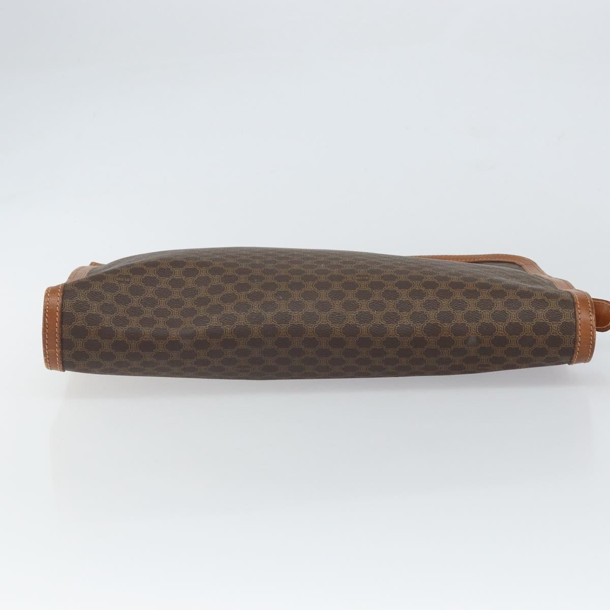 CELINE Macadam Canvas Briefcase PVC Leather Brown Auth 162397