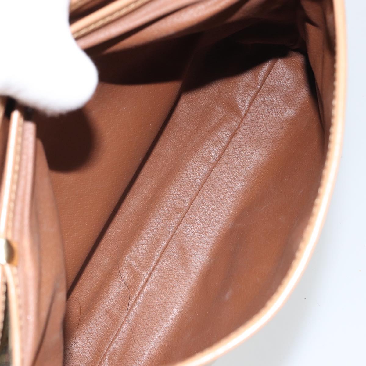 Burberrys Nova Check Hand Bag PVC Beige Gold Auth 162399