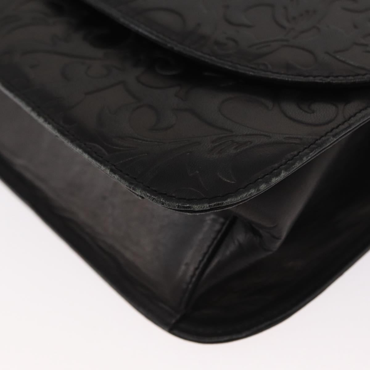 BALENCIAGA Hand Bag Leather Black Gold Auth 162410