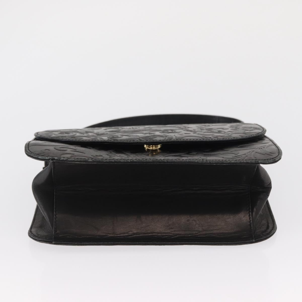 BALENCIAGA Hand Bag Leather Black Gold Auth 162410