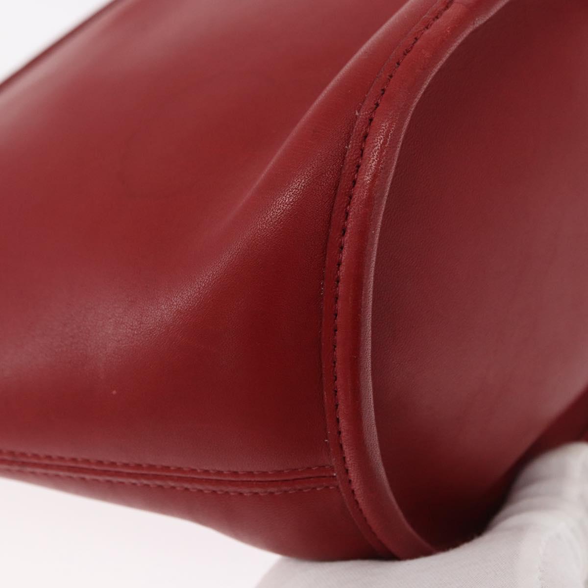 Coach Shoulder Bag Leather Red Gold Auth 162414