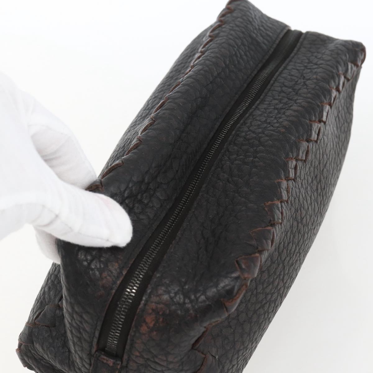 BOTTEGA VENETA Clutch Bag Leather Brown 174361 Auth 162417
