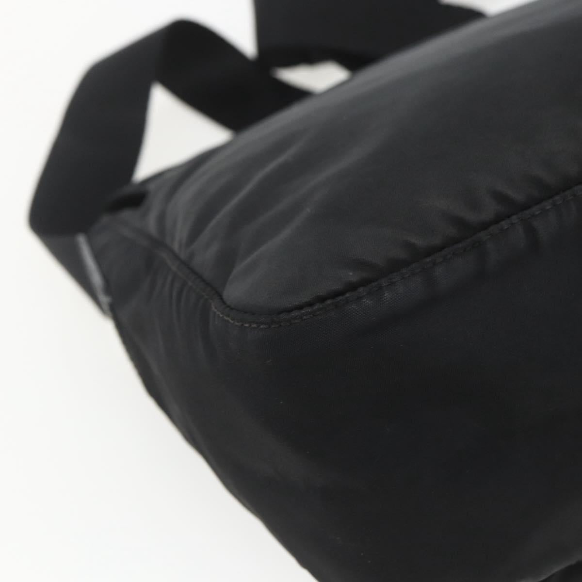 PRADA Shoulder Bag Nylon Black Silver Auth 162419
