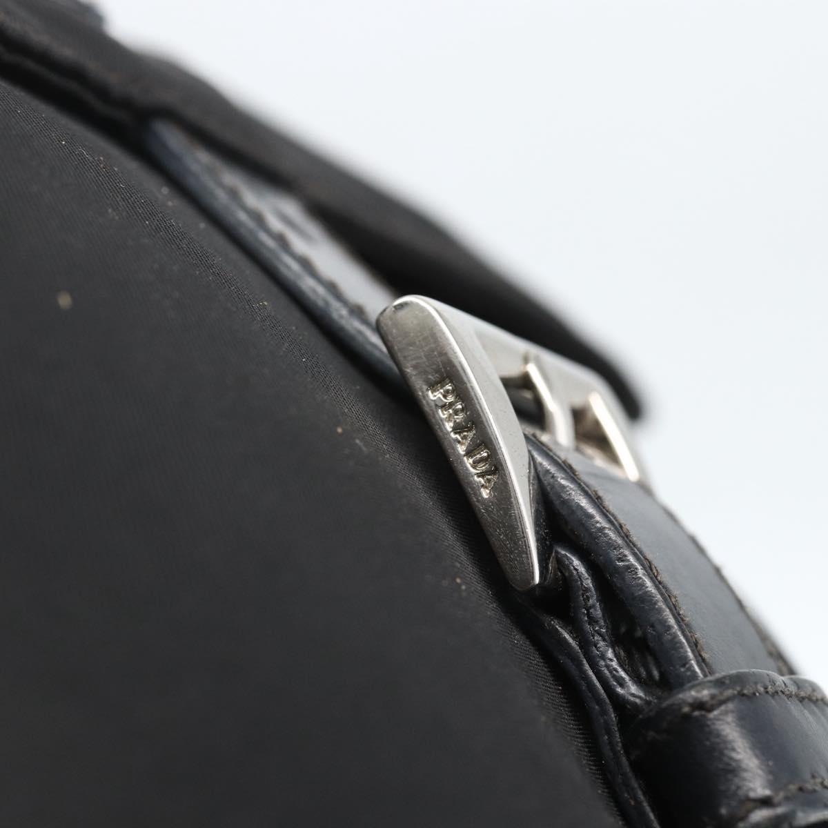 PRADA Shoulder Bag Nylon Black Silver Auth 162419