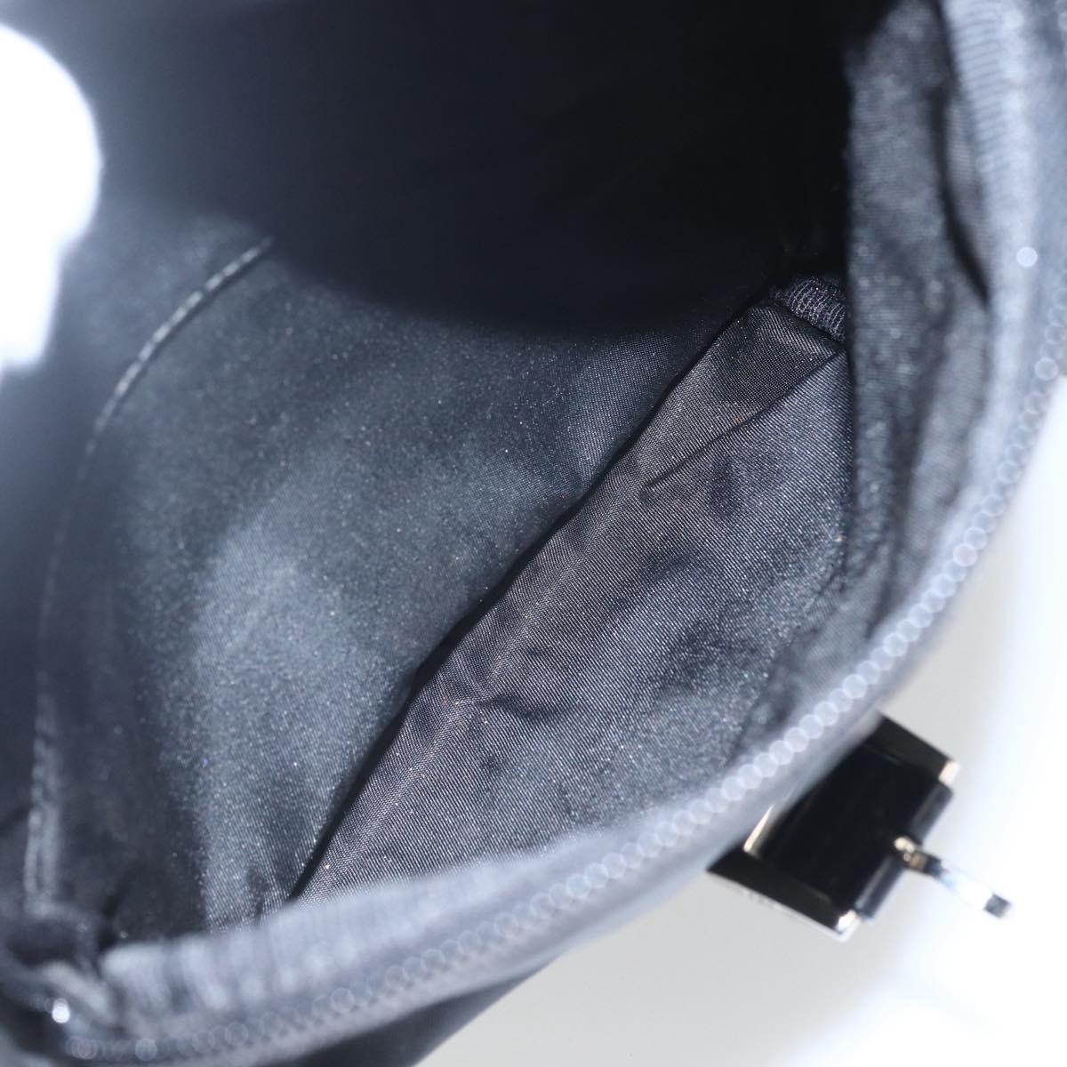 PRADA Shoulder Bag Nylon Black Silver Auth 162419