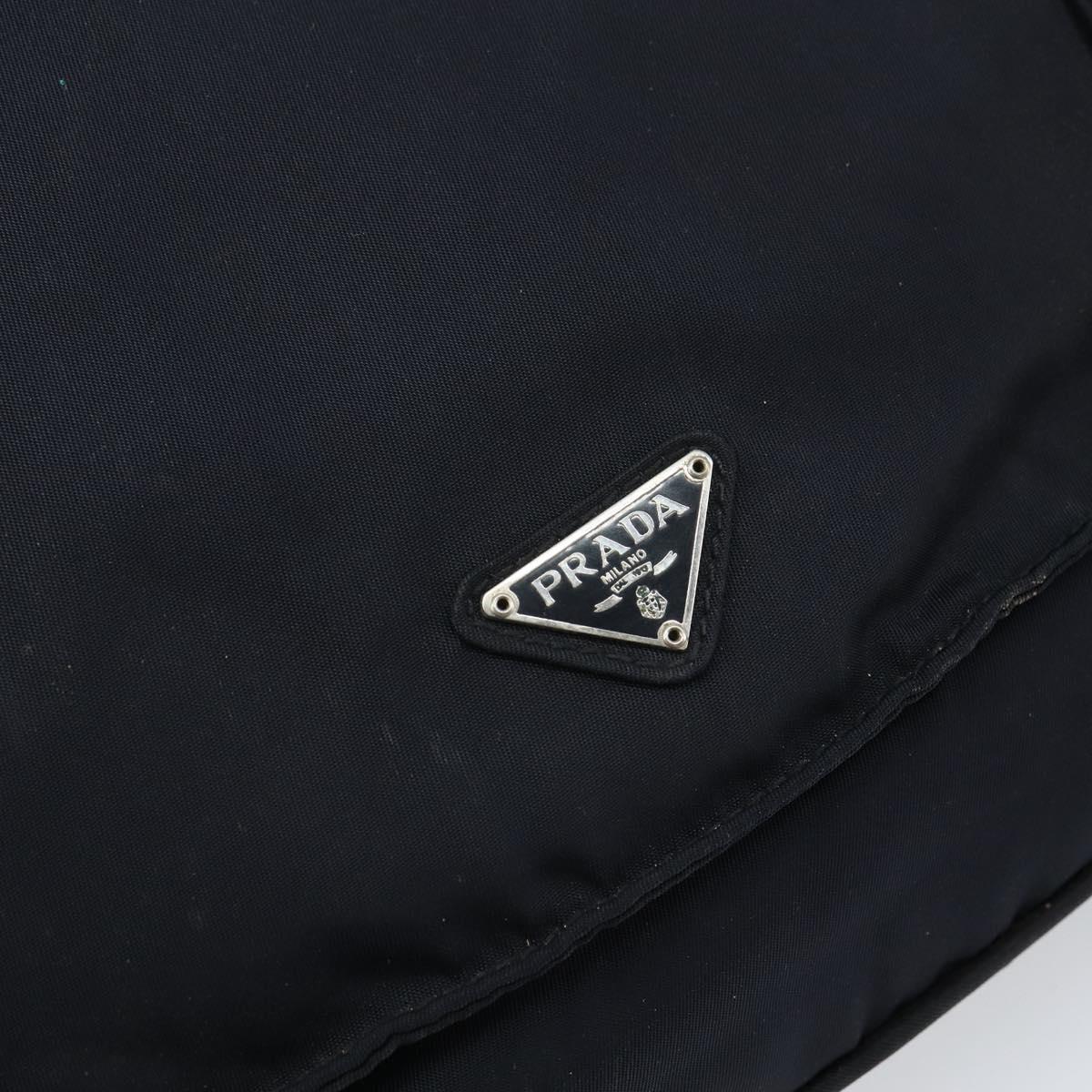 PRADA Shoulder Bag Nylon Navy Silver Auth 162420