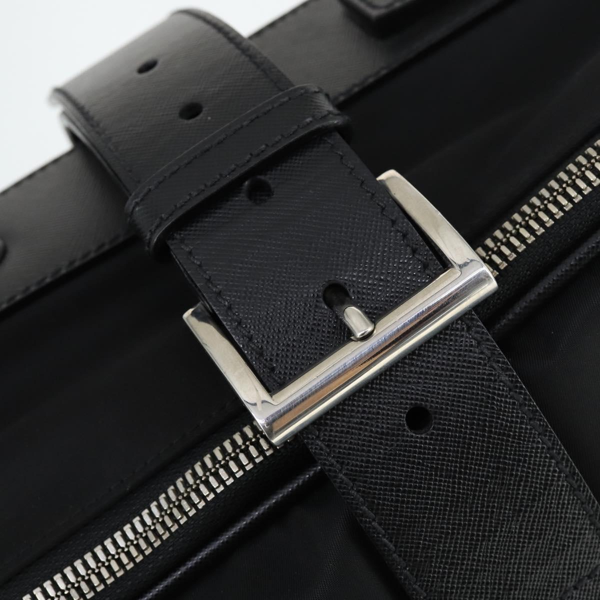 PRADA Suitcase Nylon Black Silver Auth 162425