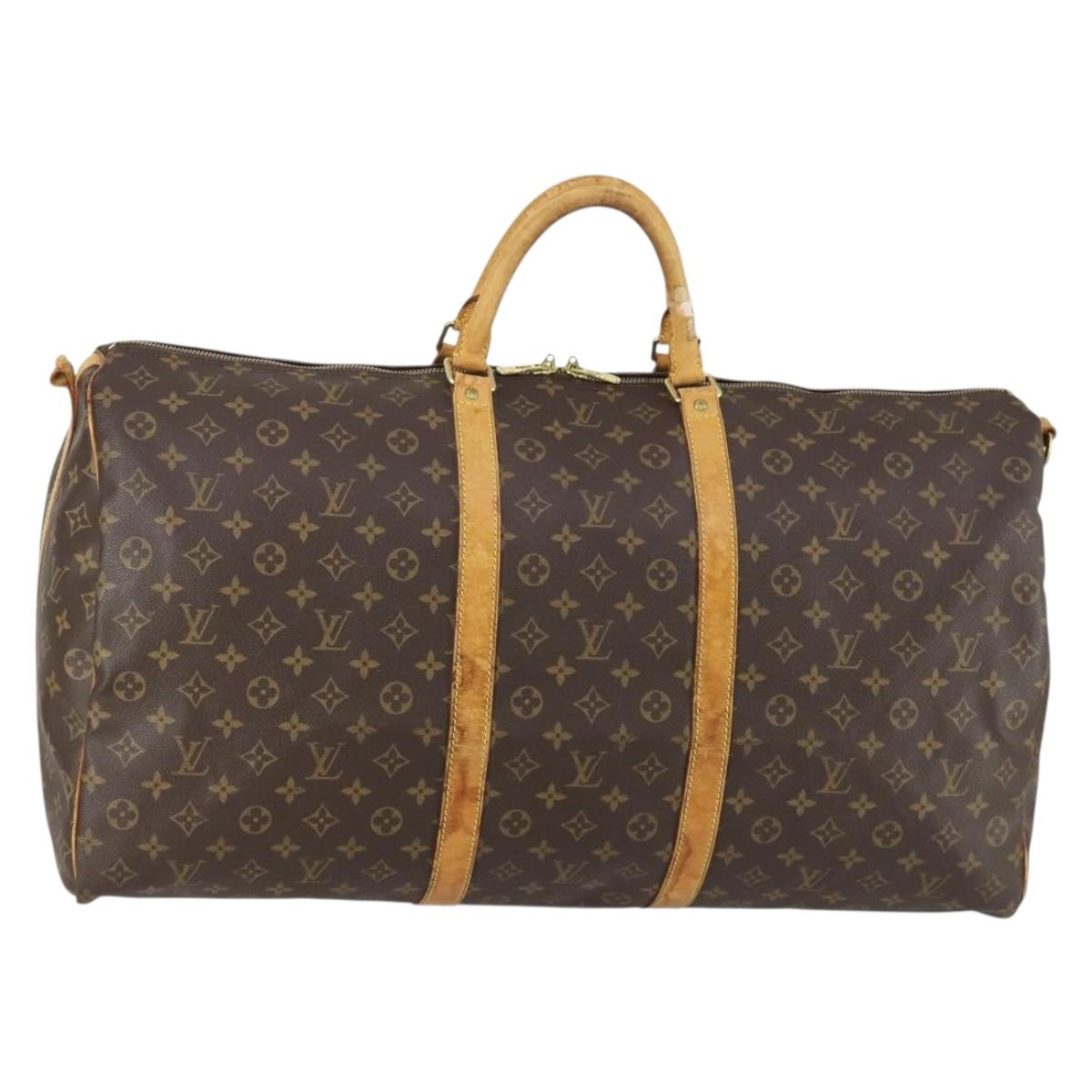 LOUIS VUITTON Monogram Keepall Bandouliere 60 Boston Bag M41412 LV Auth 162428
