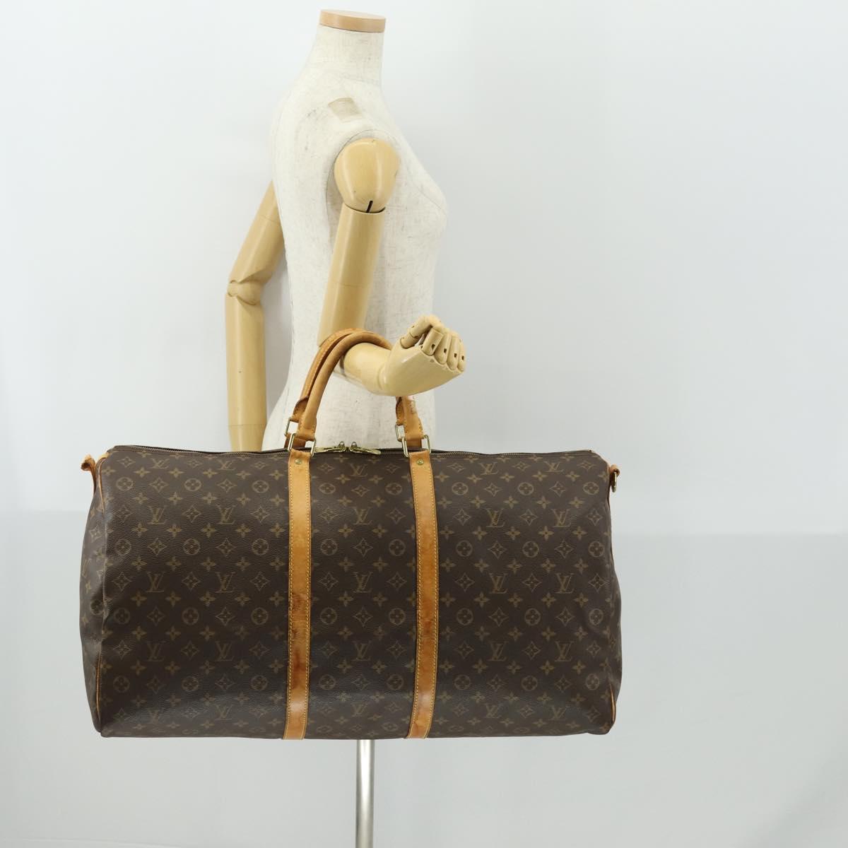 LOUIS VUITTON Monogram Keepall Bandouliere 60 Boston Bag M41412 LV Auth 162428