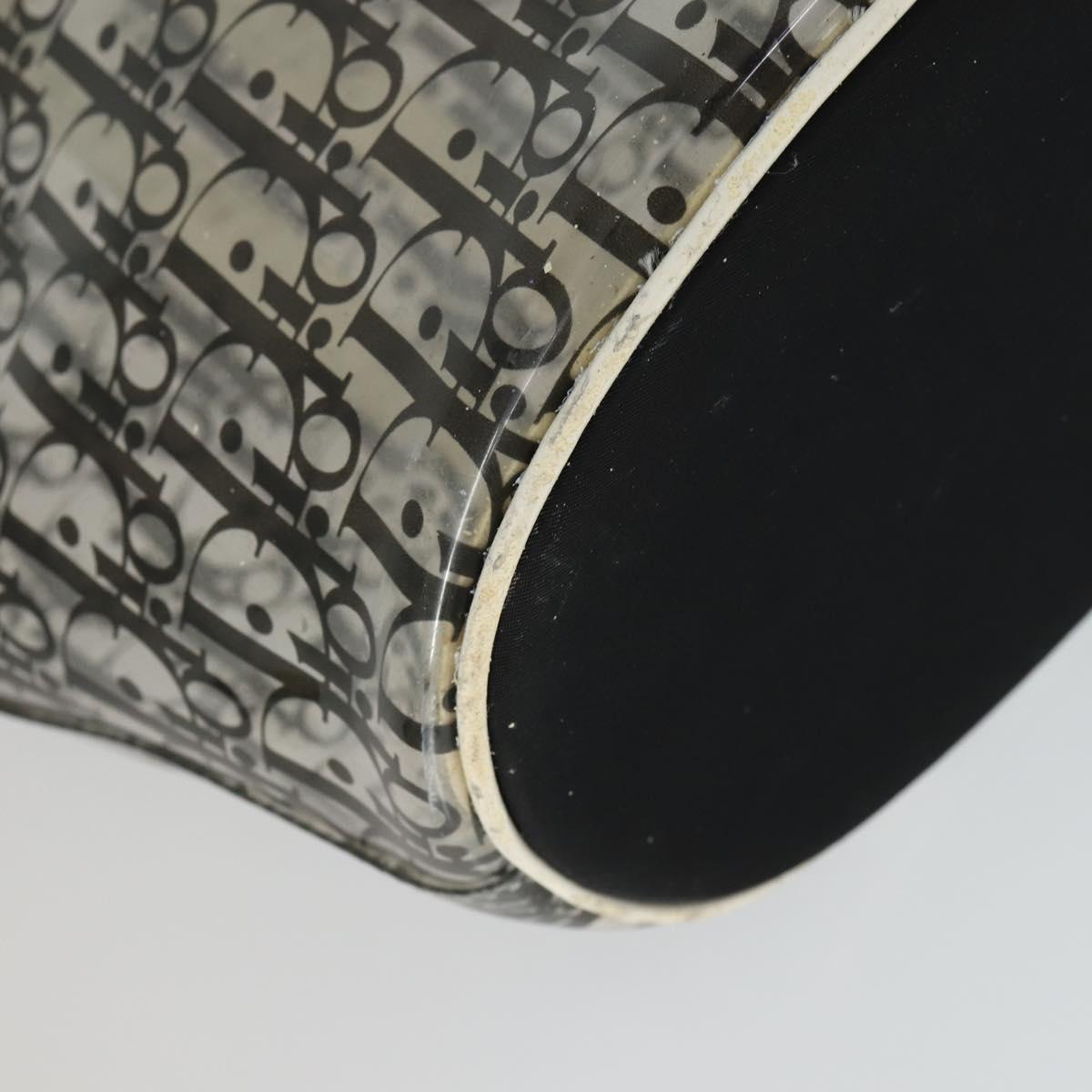 Christian Dior Trotter Canvas Hand Bag Vinyl Clear Silver Auth 162441