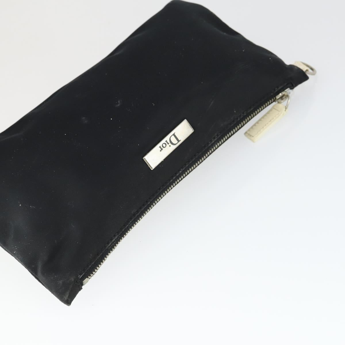 Christian Dior Trotter Canvas Hand Bag Vinyl Clear Silver Auth 162441