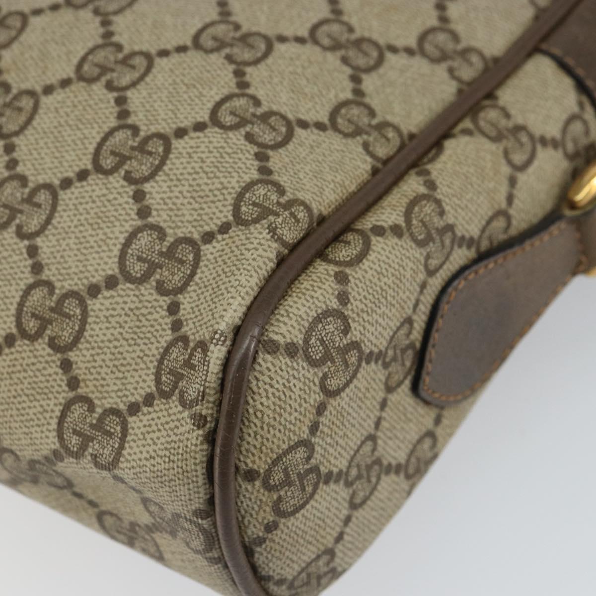 GUCCI GG Supreme Web Sherry Line Bag PVC Beige Gold 24 02 005 Auth 162455