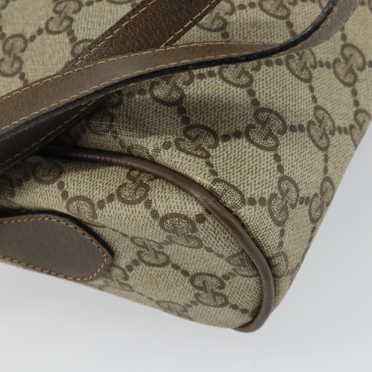 GUCCI GG Supreme Web Sherry Line Bag PVC Beige Gold 24 02 005 Auth 162455