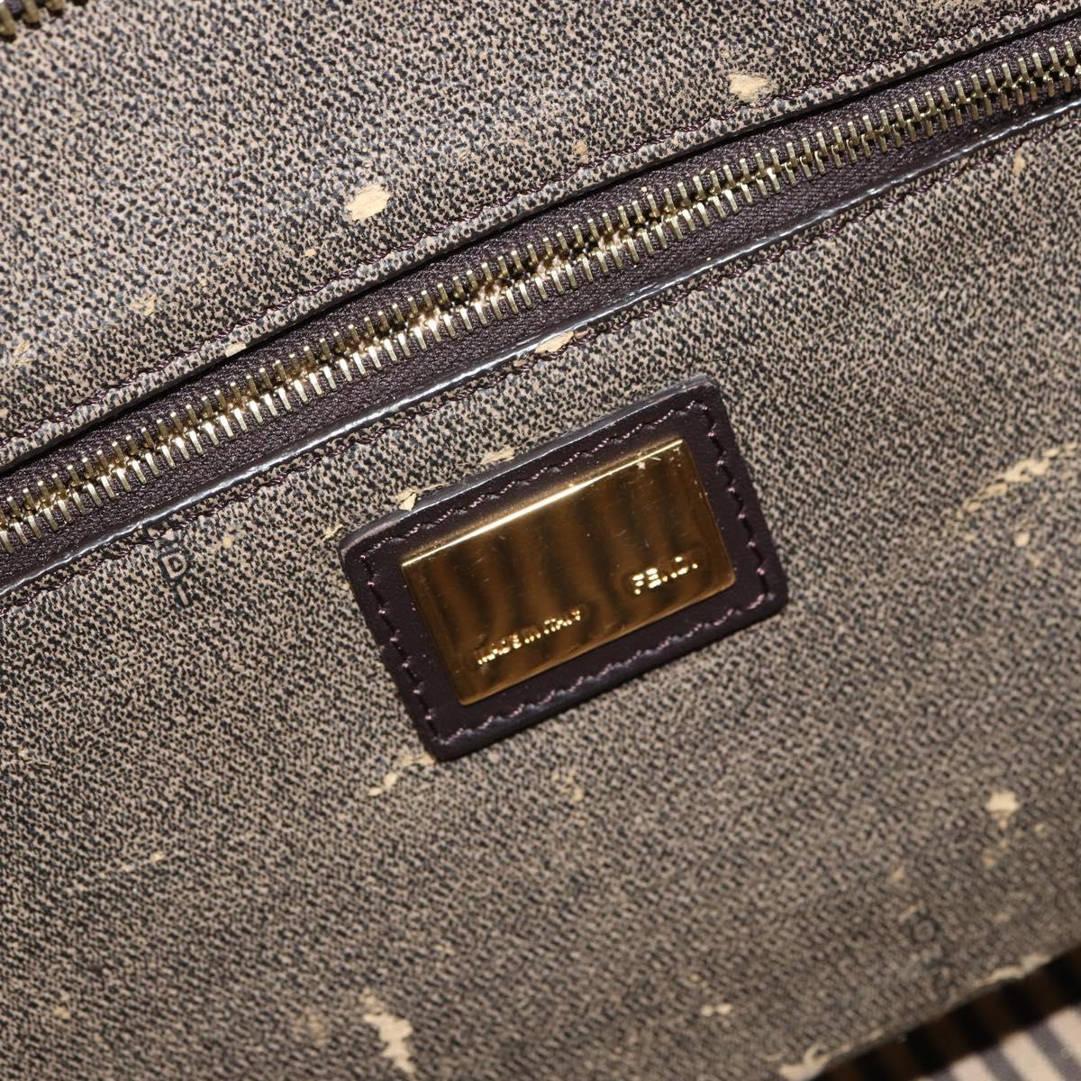 FENDI Zucca Canvas Tote Bag Black Brown Auth 162502