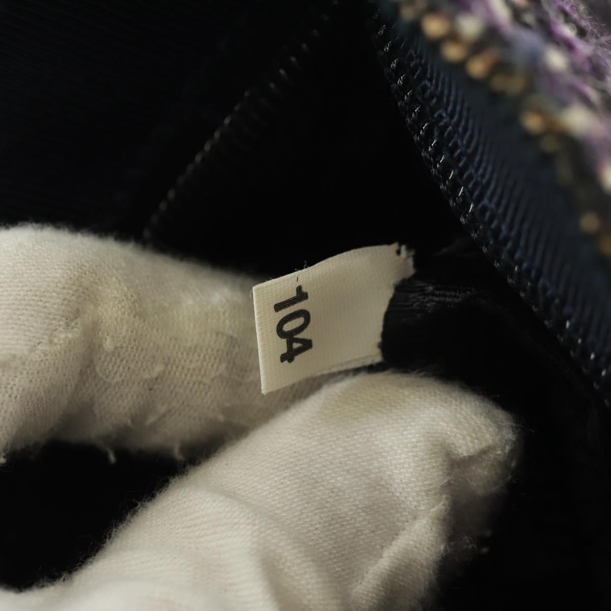 PRADA Hand Bag Wool Purple Silver Auth 162514V
