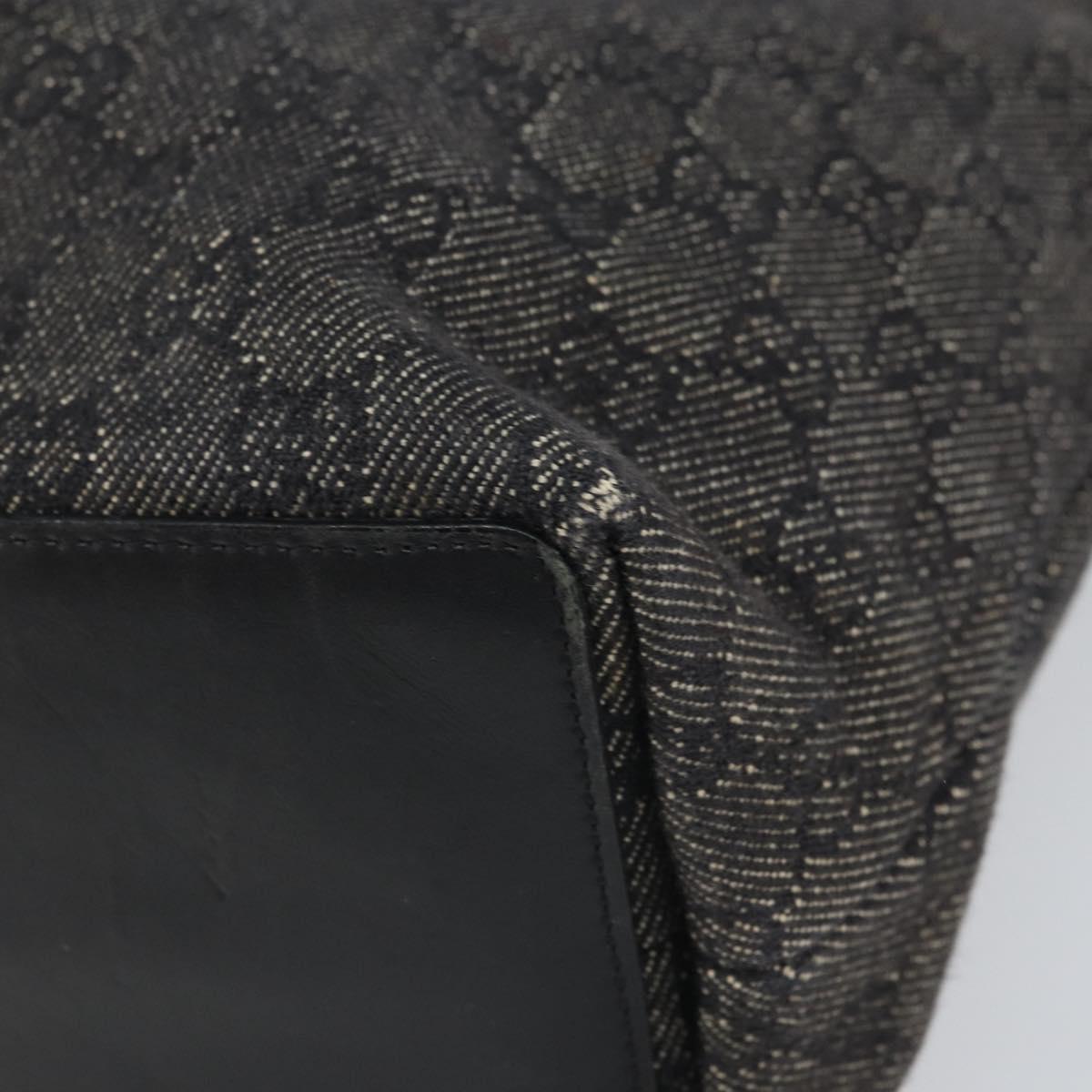 GUCCI GG Canvas Tote Bag Black Silver 31243 Auth 162518
