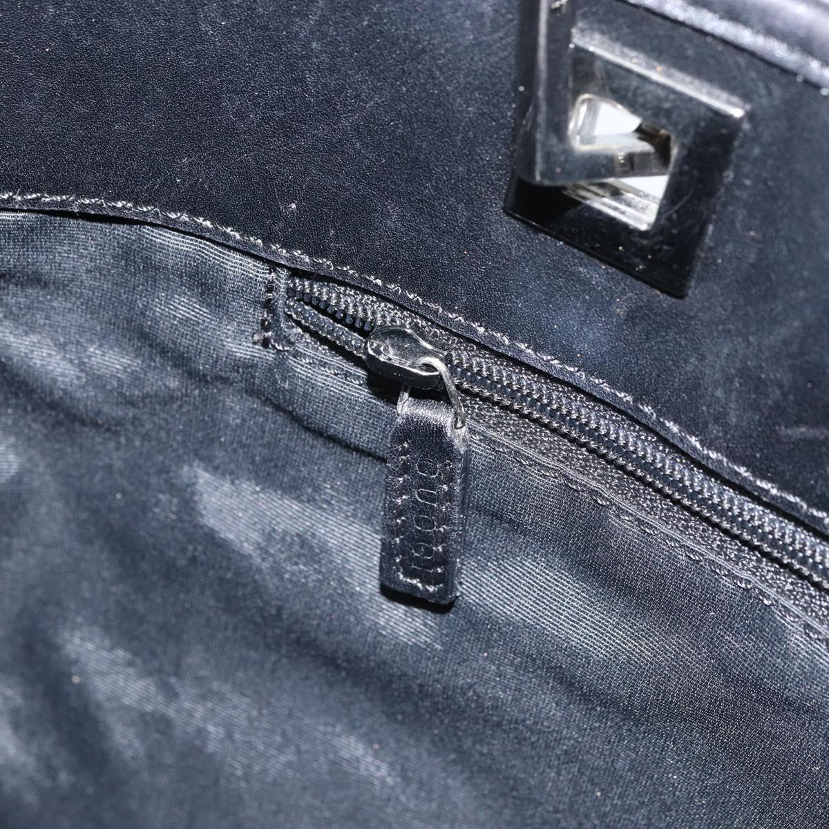 GUCCI GG Canvas Tote Bag Black Silver 31243 Auth 162518