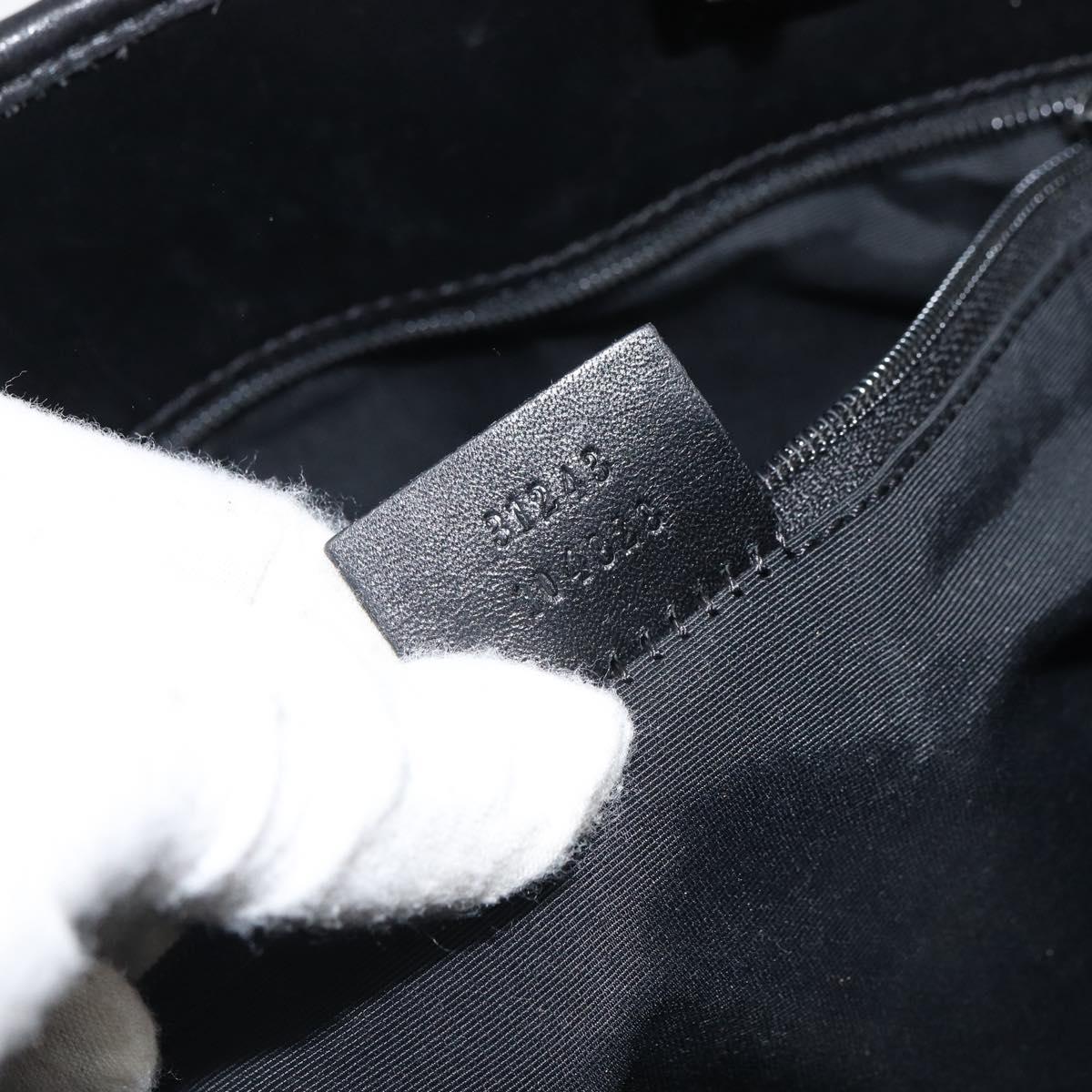 GUCCI GG Canvas Tote Bag Black Silver 31243 Auth 162518