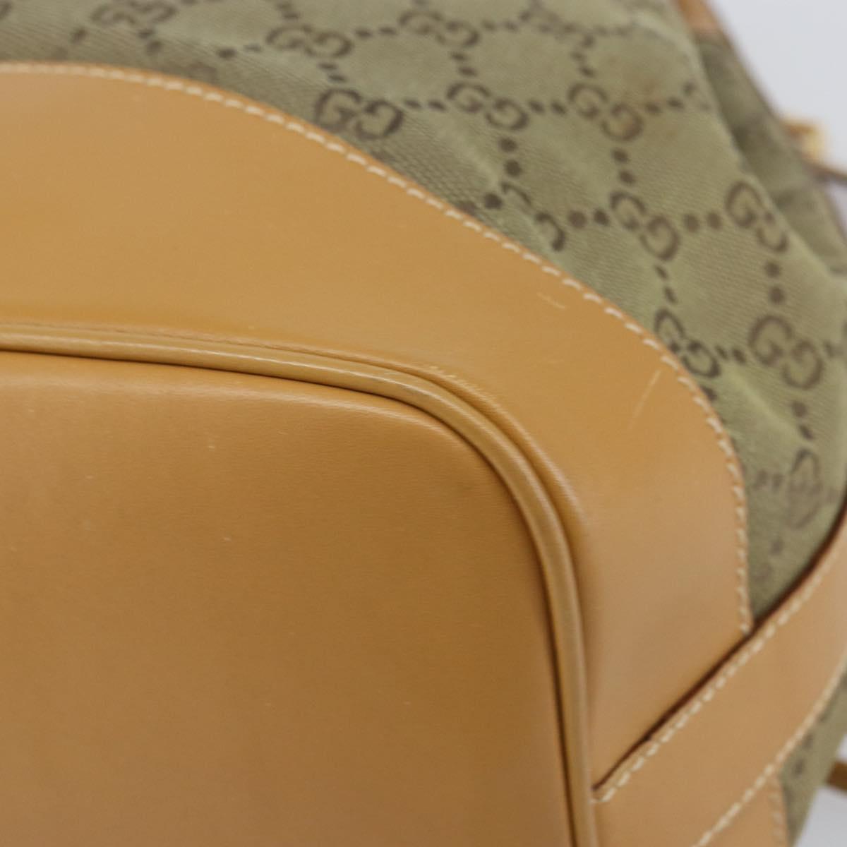 GUCCI GG Canvas Shoulder Bag Beige Gold Auth 162519