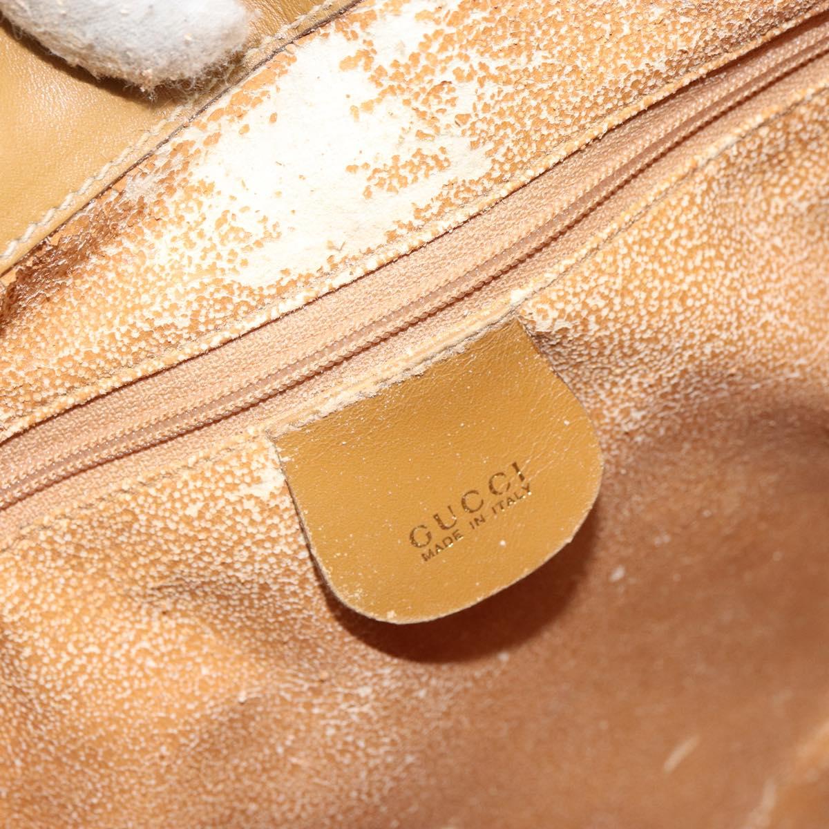 GUCCI GG Canvas Shoulder Bag Beige Gold Auth 162519