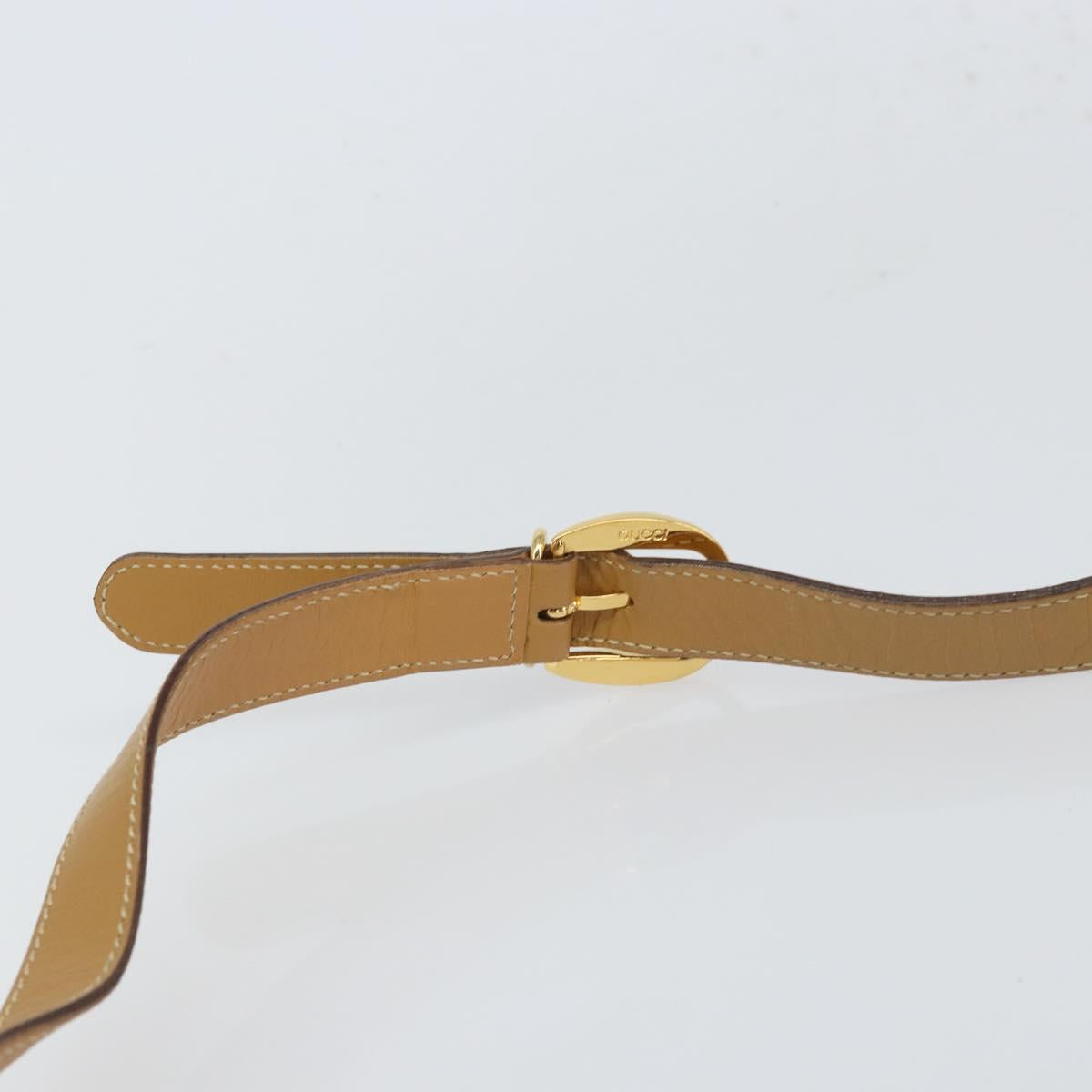 GUCCI GG Canvas Shoulder Bag Beige Gold Auth 162519