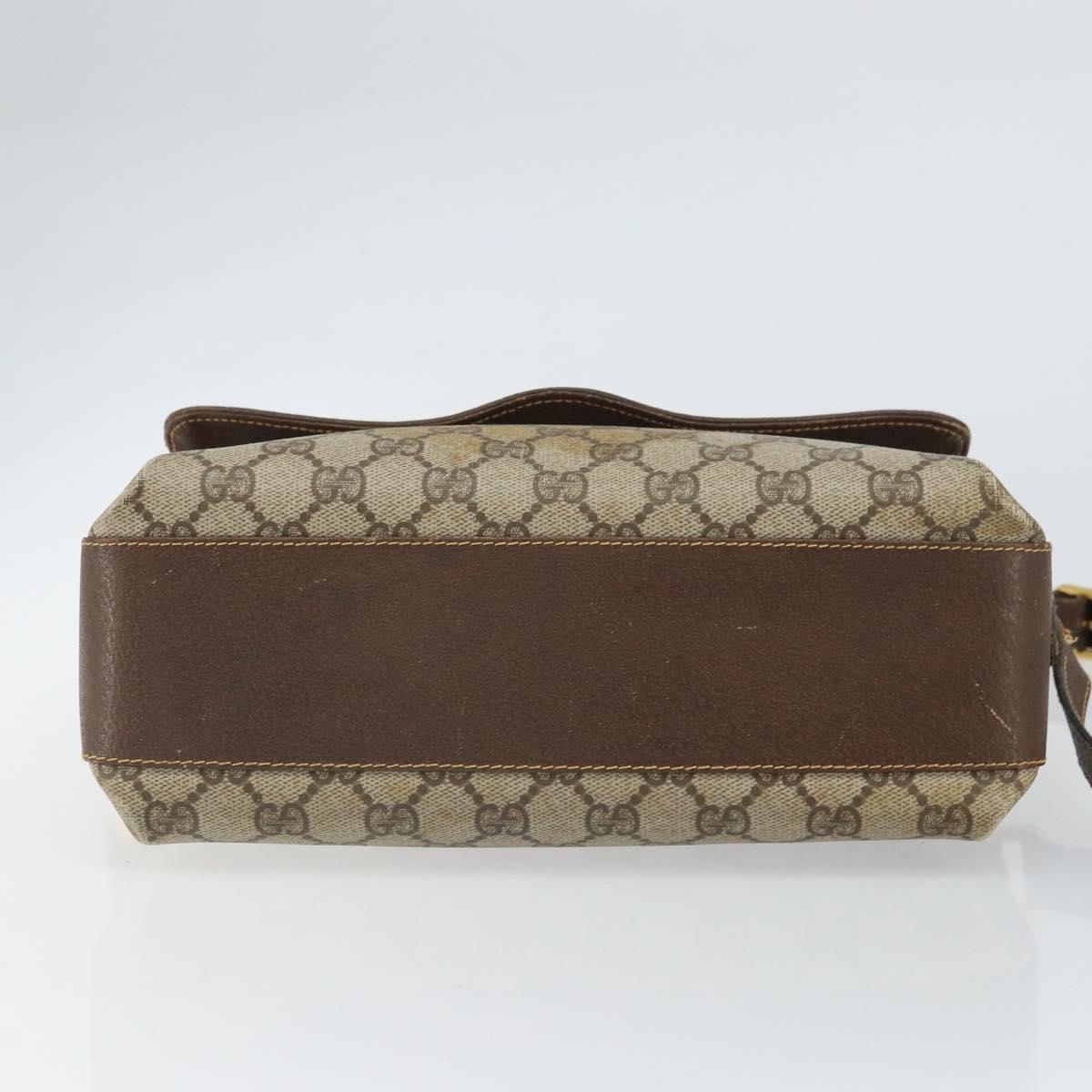 GUCCI GG Supreme Web Sherry Line Bag PVC Beige Gold 904 02 084 Auth 162521