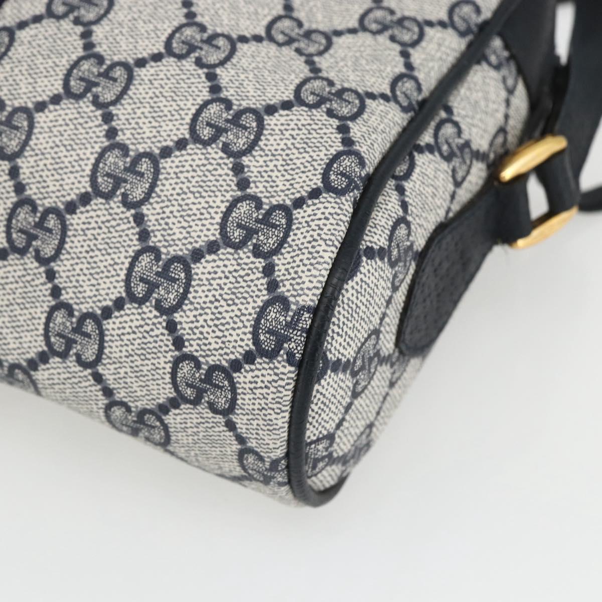 GUCCI GG Supreme Sherry Line Shoulder Bag PVC Navy Gold 56 02 004 Auth 162523