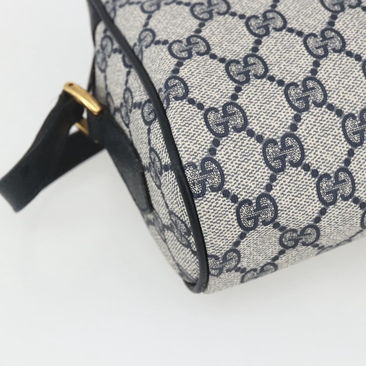 GUCCI GG Supreme Sherry Line Shoulder Bag PVC Navy Gold 56 02 004 Auth 162523