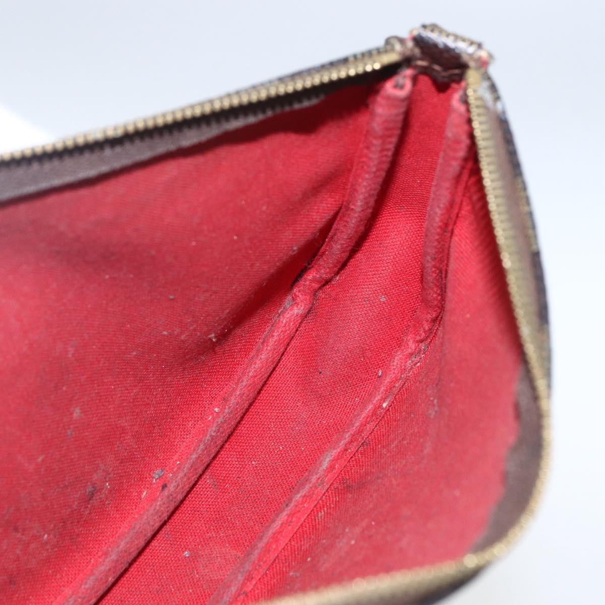 LOUIS VUITTON Damier Ebene Pochette Accessoires Pouch N41206 LV Auth 162558