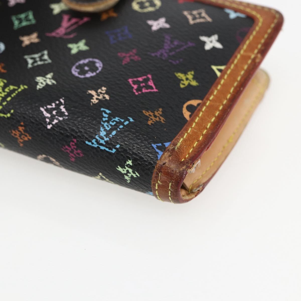 LOUIS VUITTON Multicolor Portefeuille Viennois Wallet Black M92988 Auth 162563