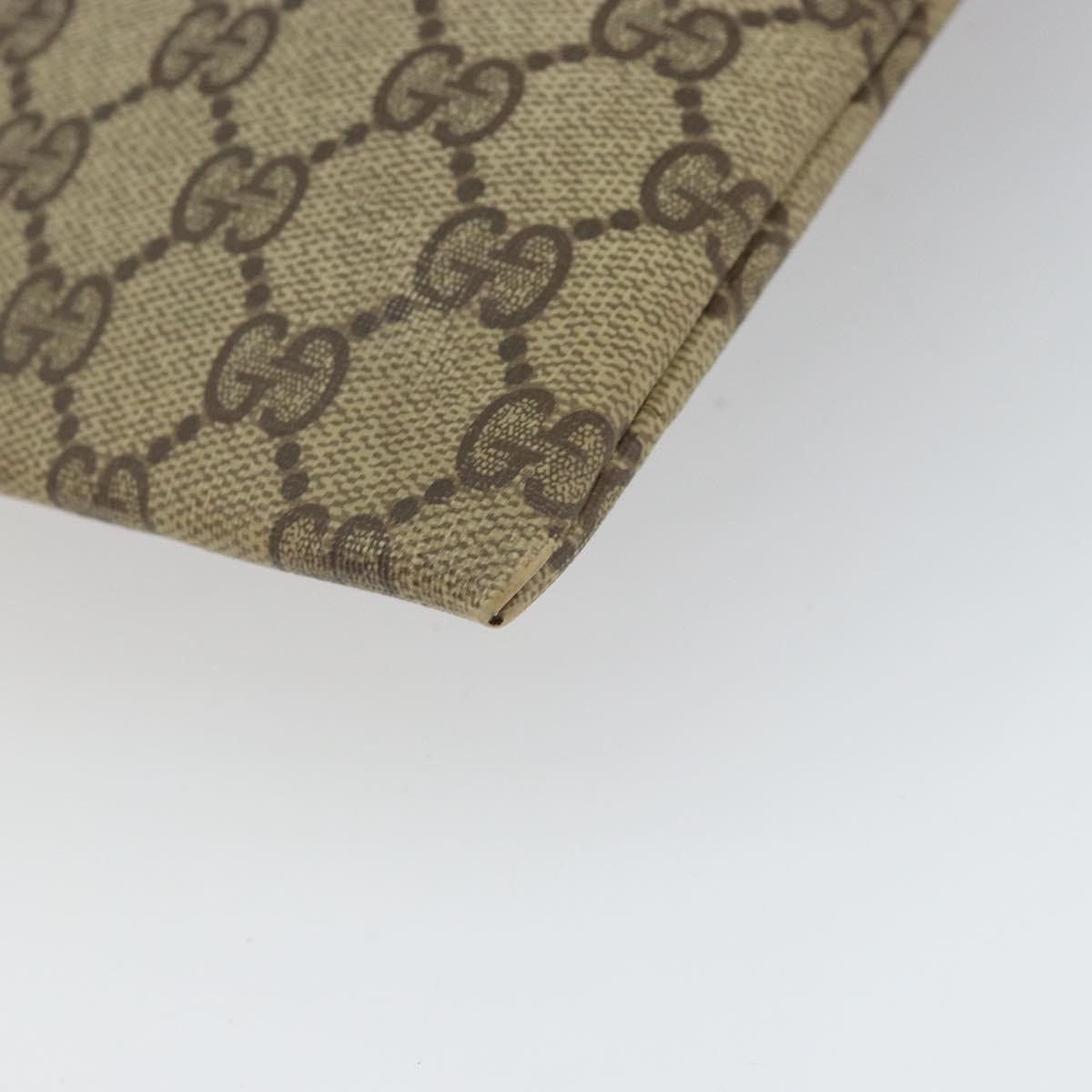 GUCCI GG Supreme Drawstring Pouch PVC Beige Gold 97 19 303 Auth 162571