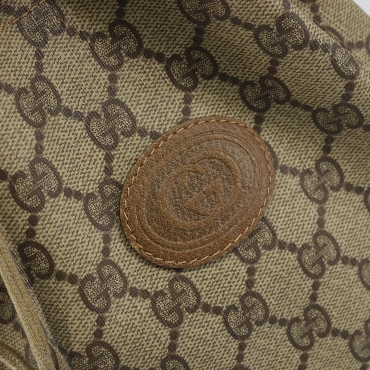 GUCCI GG Supreme Drawstring Pouch PVC Beige Gold 97 19 303 Auth 162571