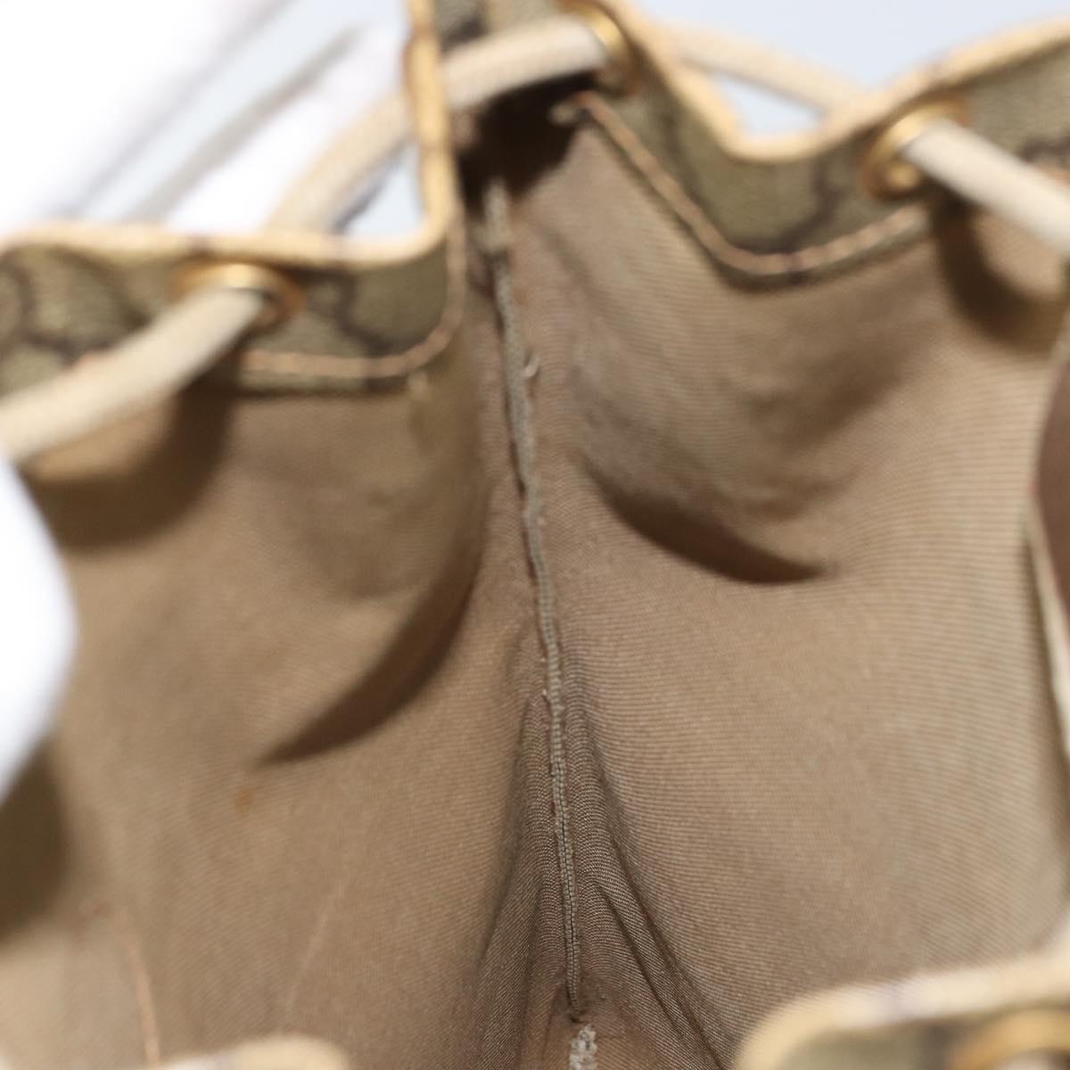 GUCCI GG Supreme Drawstring Pouch PVC Beige Gold 97 19 303 Auth 162571
